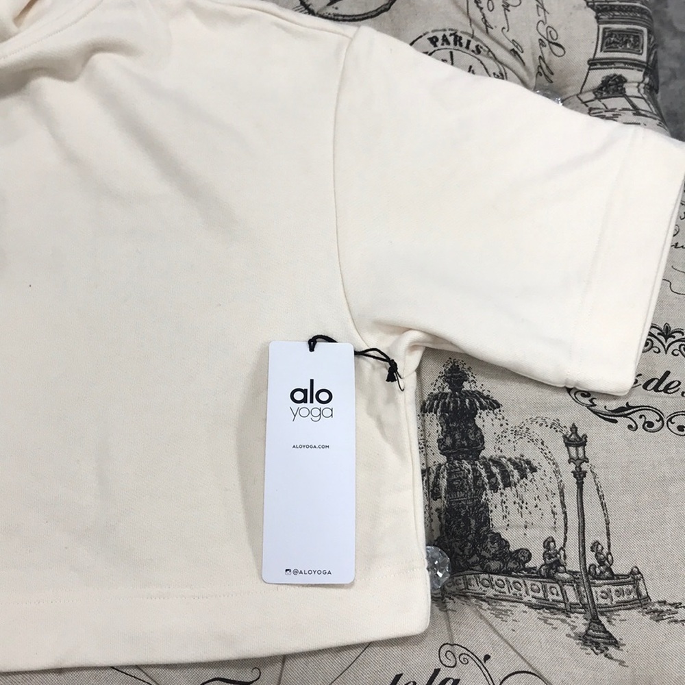Alo Air Land Ocean Crop Hoodie - Gem